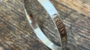 Silver stamped bangle