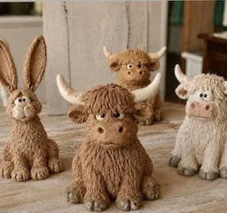 Clay Highland Cattle or Hare Workshop