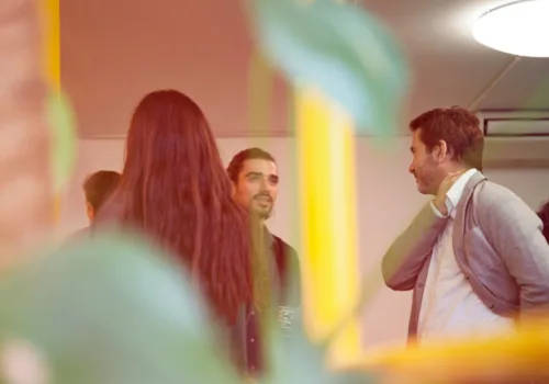 group of people gathering