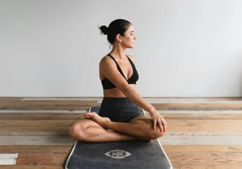 woman performing yoga
