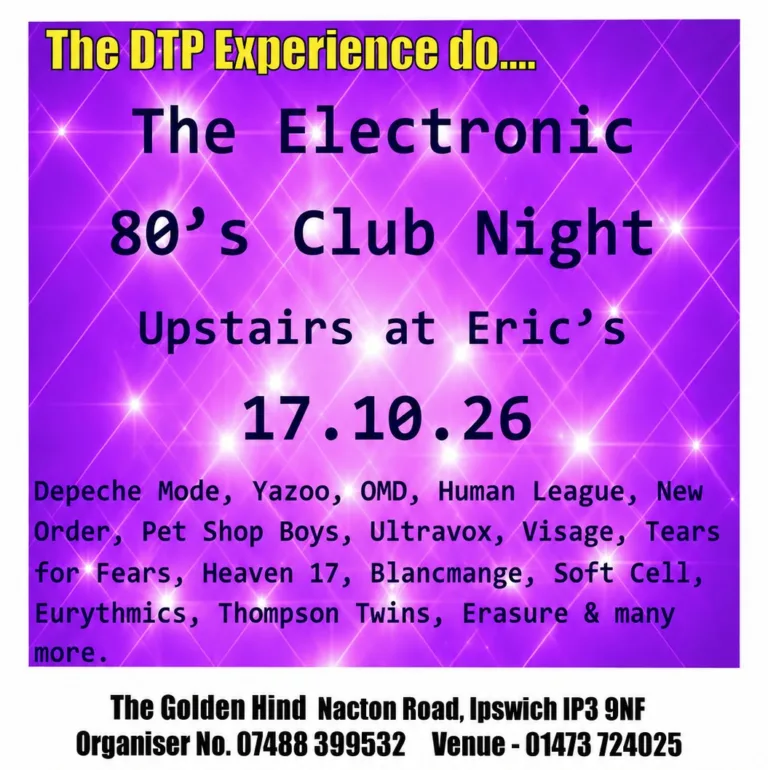 The DTP Exeprience do an Electronic 80’s Club Night - Ipswich.love