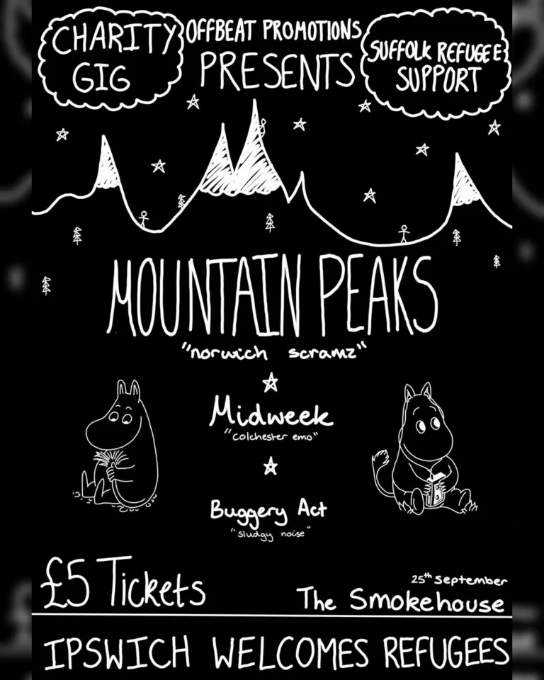 Offbeat Promotions: mountain peaks / Midweek / Buggery Act - Ipswich.love